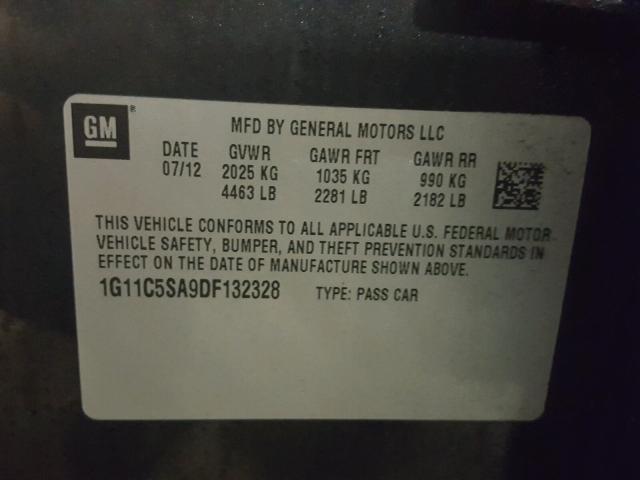 1G11C5SA9DF132328 - 2013 CHEVROLET MALIBU 1LT 石墨色 照片 10