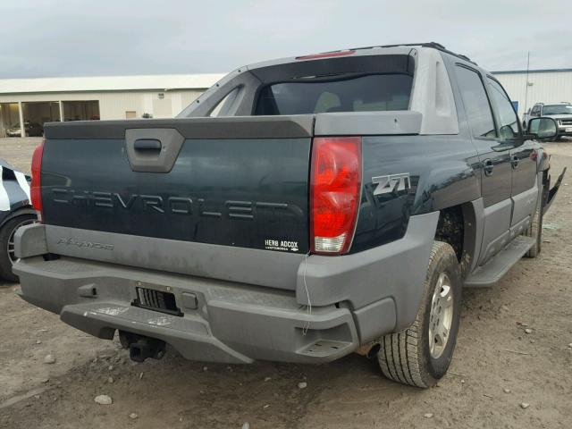 3GNEK13T22G176470 - 2002 CHEVROLET AVALANCHE GREEN photo 4