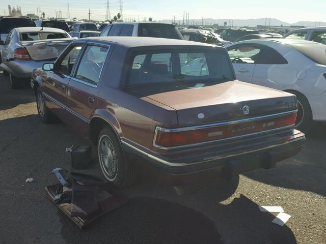 1B3XC46R4MD254071 - 1991 DODGE DYNASTY BURGUNDY photo 3