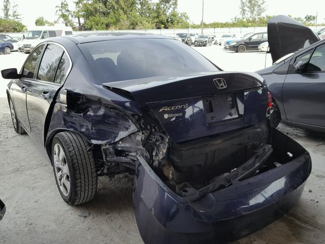 1HGCP26788A033442 - 2008 HONDA ACCORD EX BLUE photo 3