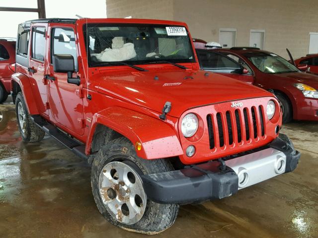 1C4HJWEG2EL178944 - 2014 JEEP WRANGLER U RED photo 1