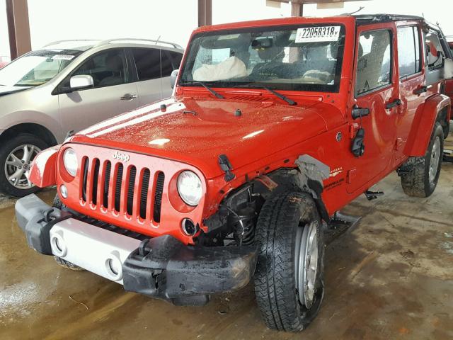 1C4HJWEG2EL178944 - 2014 JEEP WRANGLER U RED photo 2