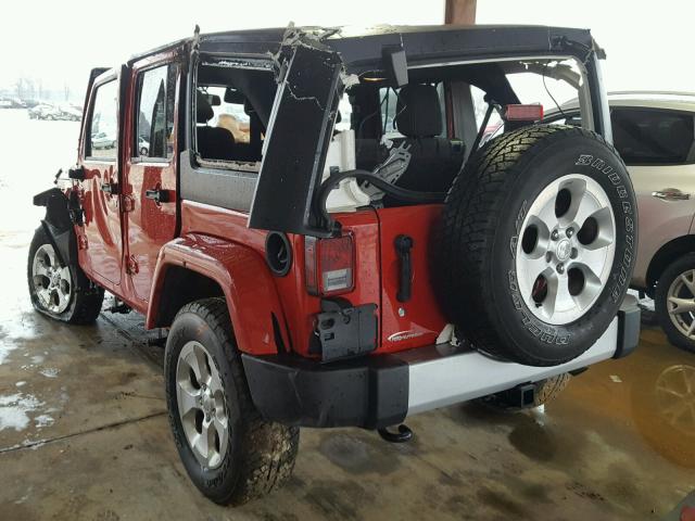 1C4HJWEG2EL178944 - 2014 JEEP WRANGLER U RED photo 3