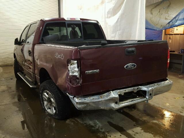 1FTPW14584KB01807 - 2004 FORD F150 SUPER BURGUNDY photo 3