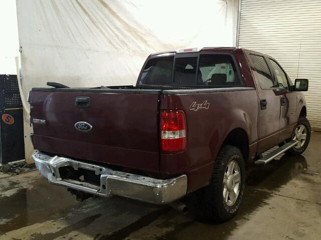 1FTPW14584KB01807 - 2004 FORD F150 SUPER BURGUNDY photo 4