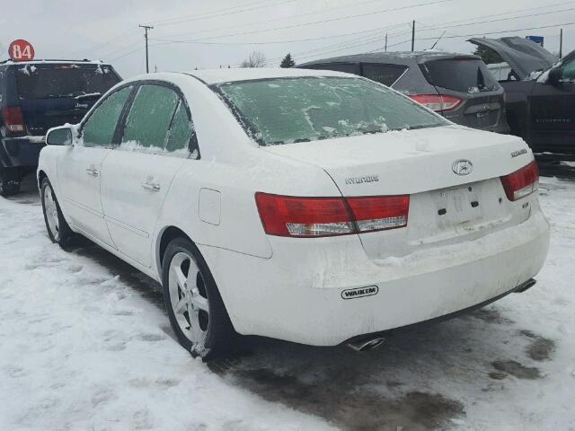 5NPEU46F46H116441 - 2006 HYUNDAI SONATA GLS WHITE photo 3