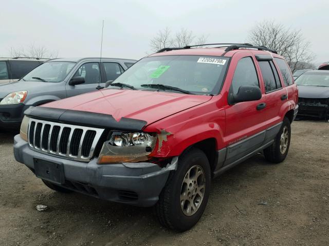 1J4GW58S6XC605949 - 1999 JEEP GRAND CHER RED photo 2