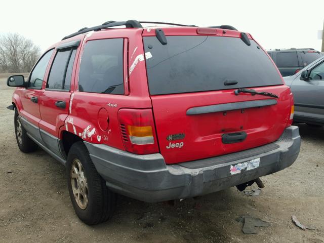 1J4GW58S6XC605949 - 1999 JEEP GRAND CHER RED photo 3