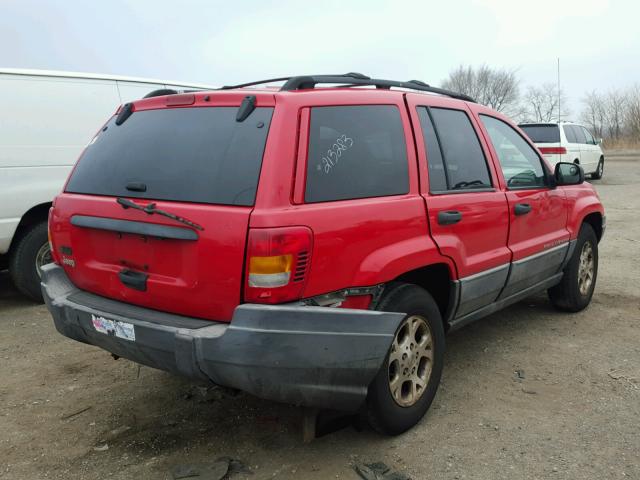 1J4GW58S6XC605949 - 1999 JEEP GRAND CHER RED photo 4