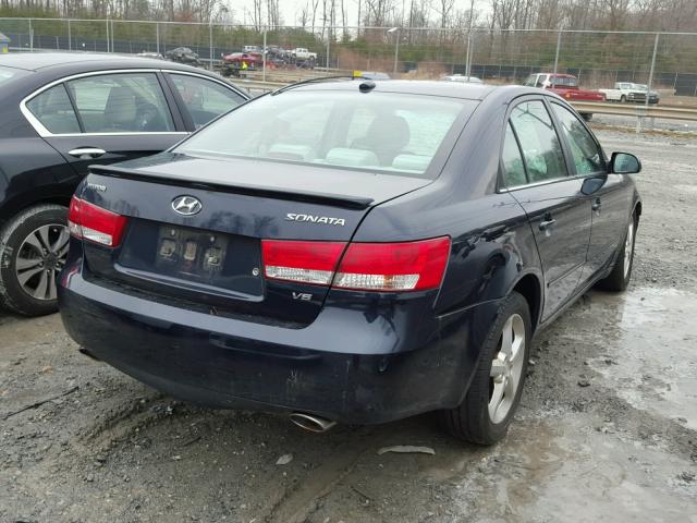 5NPEU46F38H344398 - 2008 HYUNDAI SONATA SE BLUE photo 4