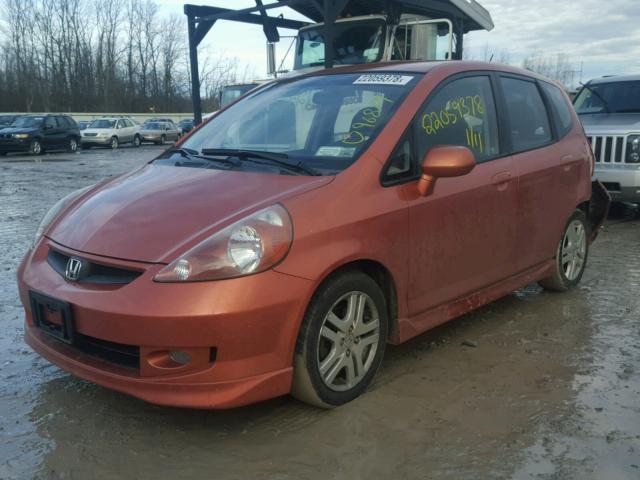 JHMGD38637S032211 - 2007 HONDA FIT S ORANGE photo 2