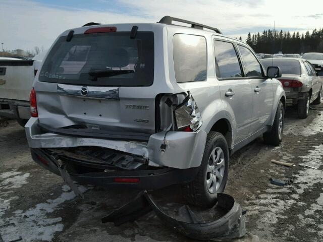 4F2CY9C70AKM05736 - 2010 MAZDA TRIBUTE I SILVER photo 4