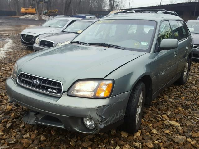 4S3BH815547633567 - 2004 SUBARU LEGACY OUT GREEN photo 2