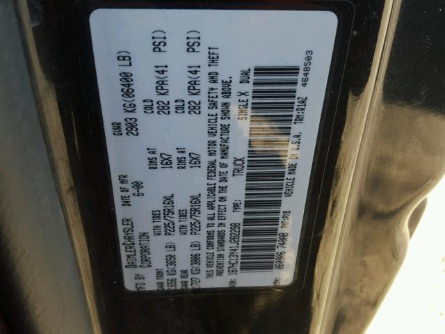 1B7HC13Y41J282298 - 2001 DODGE RAM 1500 BLACK photo 10