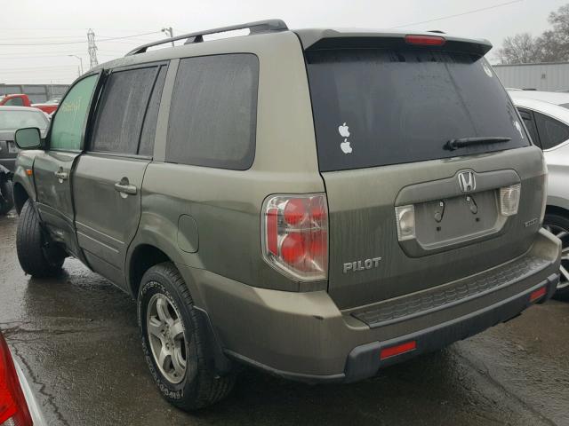 5FNYF18597B007791 - 2007 HONDA PILOT EXL GREEN photo 3