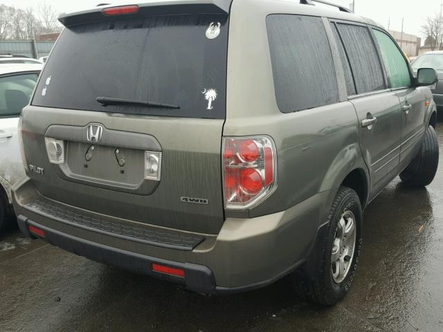 5FNYF18597B007791 - 2007 HONDA PILOT EXL GREEN photo 4