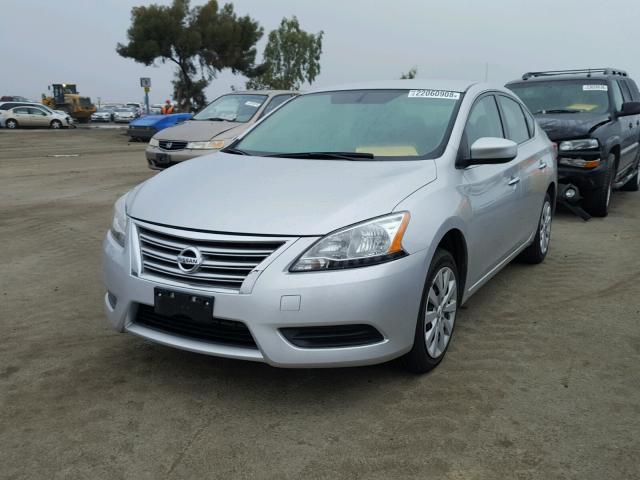 3N1AB7APXEY257864 - 2014 NISSAN SENTRA S SILVER photo 2