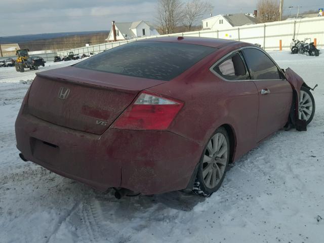 1HGCS22808A015286 - 2008 HONDA ACCORD EXL RED photo 4