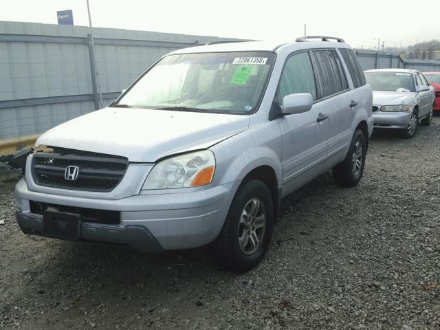 2HKYF18794H606317 - 2004 HONDA PILOT EXL SILVER photo 2