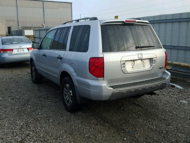 2HKYF18794H606317 - 2004 HONDA PILOT EXL SILVER photo 3