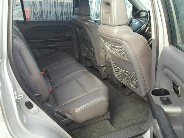 2HKYF18794H606317 - 2004 HONDA PILOT EXL SILVER photo 6