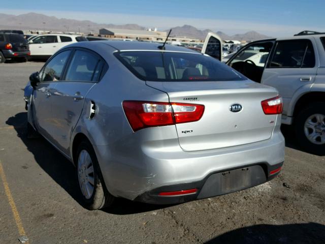 KNADM4A35D6272517 - 2013 KIA RIO LX SILVER photo 3