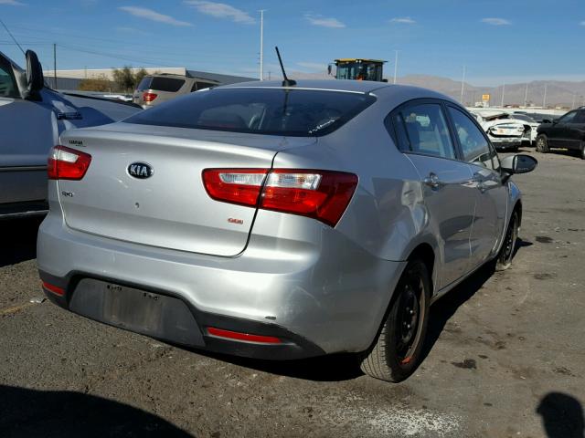 KNADM4A35D6272517 - 2013 KIA RIO LX SILVER photo 4