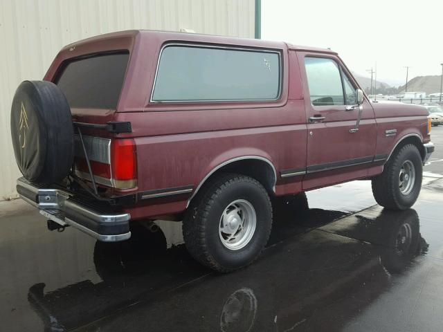 1FMEU15HXLLA54354 - 1990 FORD BRONCO U10 BURGUNDY photo 4