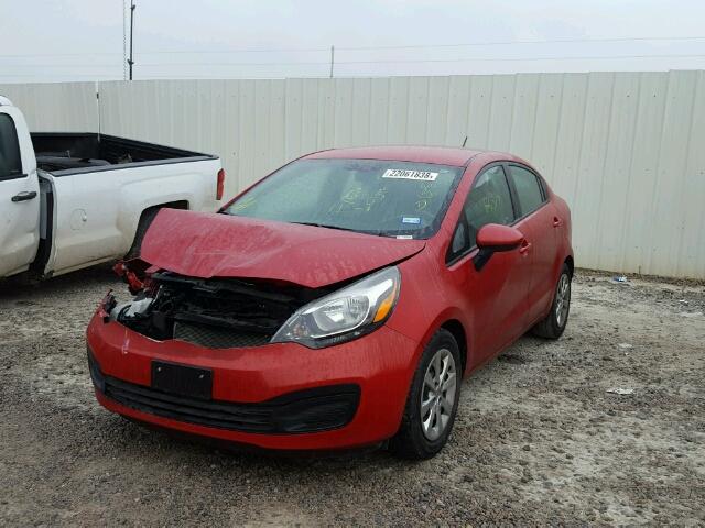 KNADM4A34F6489785 - 2015 KIA RIO LX RED photo 2