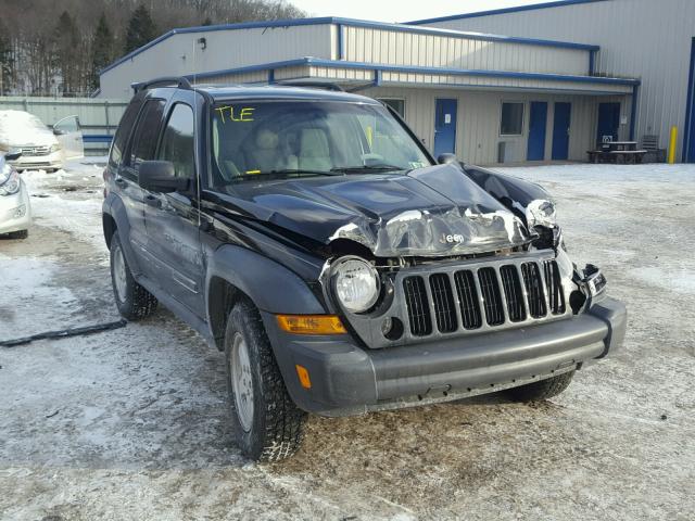 1J4GL48K57W509070 - 2007 JEEP LIBERTY SP BLACK photo 1