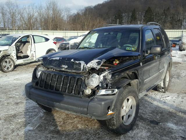 1J4GL48K57W509070 - 2007 JEEP LIBERTY SP BLACK photo 2