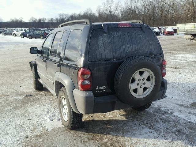 1J4GL48K57W509070 - 2007 JEEP LIBERTY SP BLACK photo 3