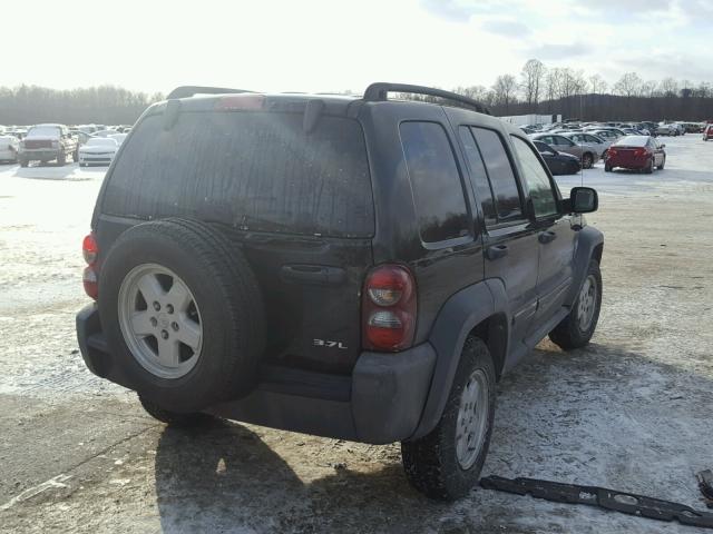 1J4GL48K57W509070 - 2007 JEEP LIBERTY SP BLACK photo 4