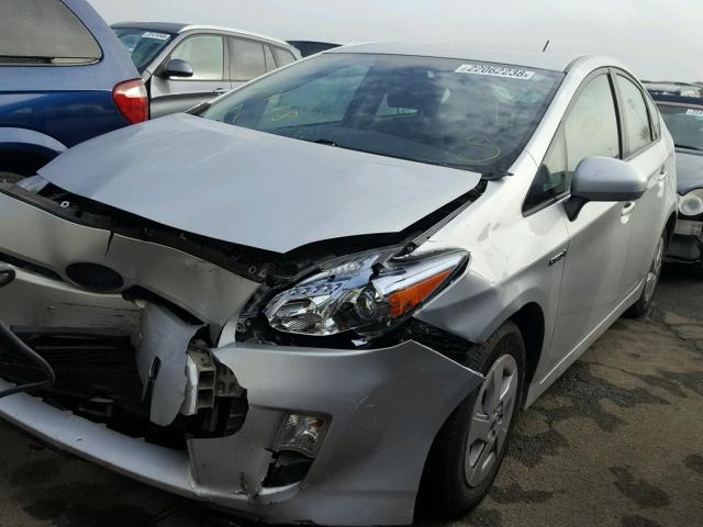 JTDKN3DU6A0030274 - 2010 TOYOTA PRIUS SILVER photo 2