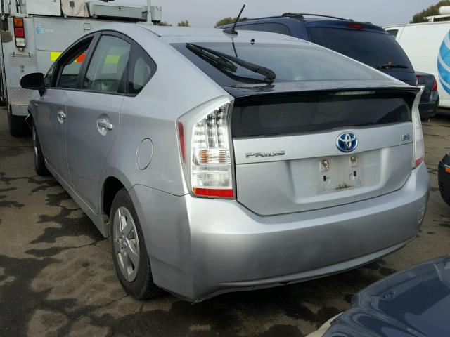 JTDKN3DU6A0030274 - 2010 TOYOTA PRIUS SILVER photo 3