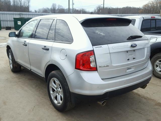 2FMDK4GC7DBA53250 - 2013 FORD EDGE SE SILVER photo 3