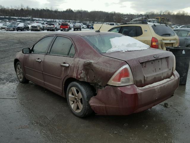 3FAHP07Z67R251592 - 2007 FORD FUSION SE BURGUNDY photo 3