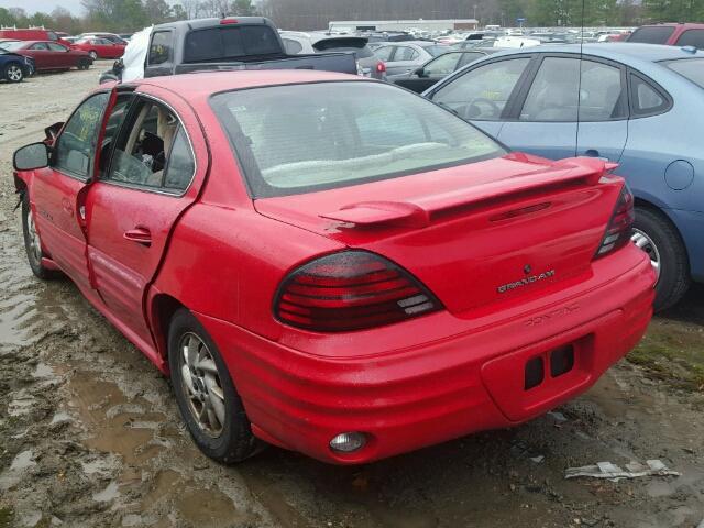 1G2NF52E71M636679 - 2001 PONTIAC GRAND AM S RED photo 3