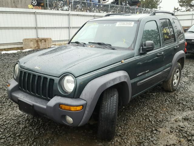 1J4GL48K03W610852 - 2003 JEEP LIBERTY SP GREEN photo 2