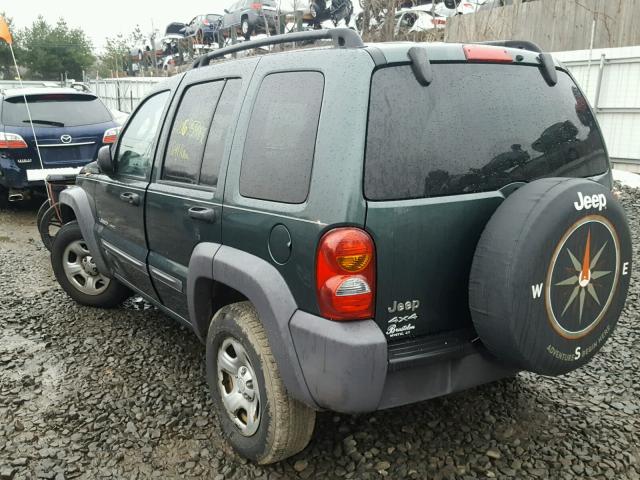 1J4GL48K03W610852 - 2003 JEEP LIBERTY SP GREEN photo 3