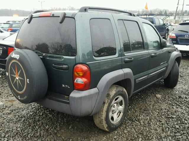 1J4GL48K03W610852 - 2003 JEEP LIBERTY SP GREEN photo 4