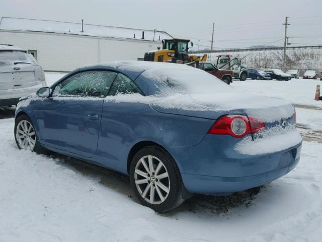 WVWFA71FX7V028419 - 2007 VOLKSWAGEN EOS 2.0T L BLUE photo 3