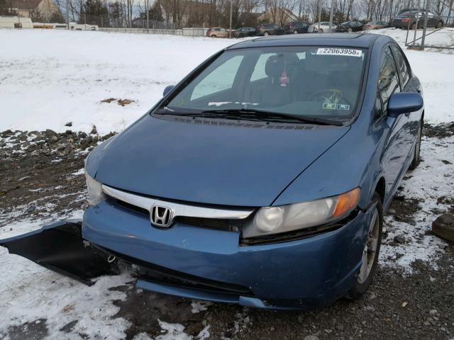 2HGFA16908H505757 - 2008 HONDA CIVIC EXL BLUE photo 2