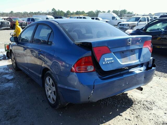 1HGFA16508L035911 - 2008 HONDA CIVIC LX BLUE photo 3