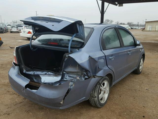 KL1TG56687B170842 - 2007 CHEVROLET AVEO LT BLUE photo 4