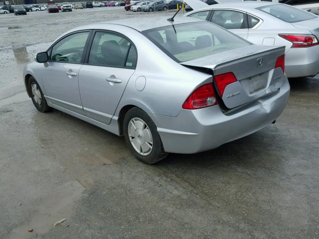 JHMFA36267S031526 - 2007 HONDA CIVIC HYBR SILVER photo 3