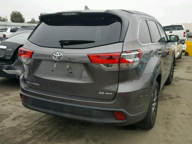 5TDJZRFH2HS361332 - 2017 TOYOTA HIGHLANDER GRAY photo 4