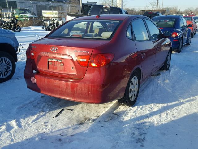 KMHDU46D87U156471 - 2007 HYUNDAI ELANTRA GL RED photo 4