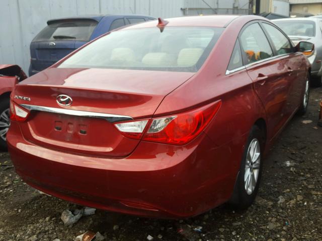 5NPEB4AC6BH123355 - 2011 HYUNDAI SONATA GLS RED photo 4