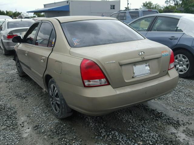 KMHDN45D22U338299 - 2002 HYUNDAI ELANTRA GL GOLD photo 3